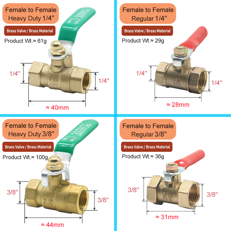 1/8' 1/4' 3/8' 1/2' صمام كروي  - مراجعة Compression Fitting Brass وسعره